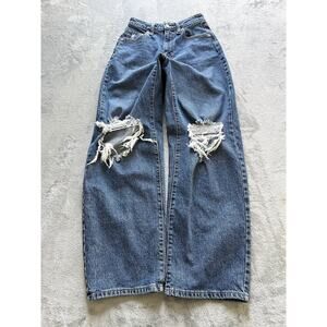 Wild Fable Jeans Womens Tag 0/25 Actual 24x30.5 Highest Rise Baggy Loose Grunge